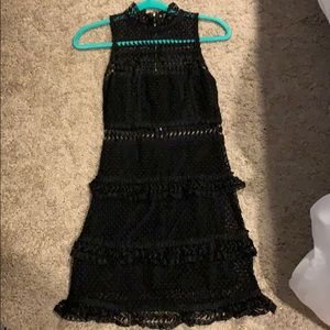 Lulus Black Eyelet Ruffle Cocktail Dress